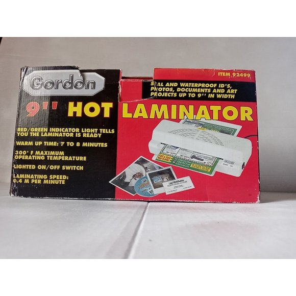 GORDON 9" HOT LAMINATOR - FAST WARM UP - 300 DEGREE - FAST 0.4 PER M ITEM 92499 - Picture 8 of 13
